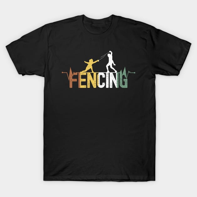 Fencing Heartbeat T-Shirt by PlimPlom